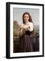 The Young Shepherdess-William Adolphe Bouguereau-Framed Art Print