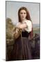 The Young Shepherdess-William Adolphe Bouguereau-Mounted Art Print