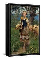 The Young Shepherdess-Francesco Paolo Michetti-Framed Stretched Canvas