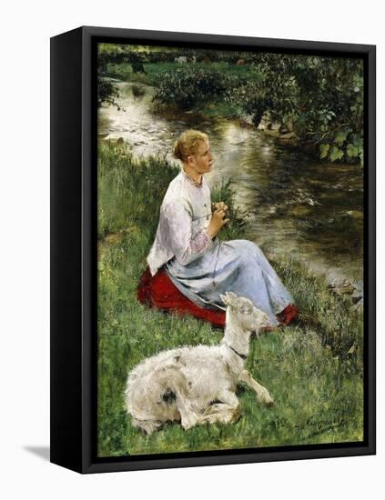 The Young Shepherdess-Evariste Carpentier-Framed Stretched Canvas