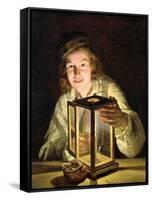 The Young Stableboy with a Stable Lamp, 1824-Ferdinand Georg Waldmuller-Framed Stretched Canvas