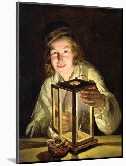 The Young Stableboy with a Stable Lamp, 1824-Ferdinand Georg Waldmuller-Mounted Giclee Print