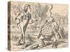 'The youth and his father, who is balancing a fish on his nose', 1889-John Tenniel-Stretched Canvas