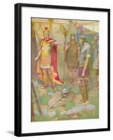 'The youth laid the arms he had taken from his foe at his father's feet', c1912-Ernest Dudley Heath-Framed Giclee Print