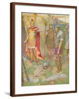 'The youth laid the arms he had taken from his foe at his father's feet', c1912-Ernest Dudley Heath-Framed Giclee Print