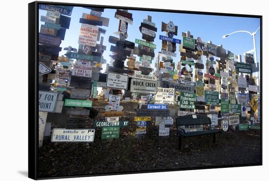 The Yukon's Watson Lake Sign Post Forest, Watson Lake, Canada-Richard Wright-Framed Stretched Canvas