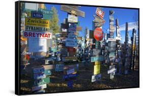 The Yukon's Watson Lake Sign Post Forest, Watson Lake, Canada-Richard Wright-Framed Stretched Canvas