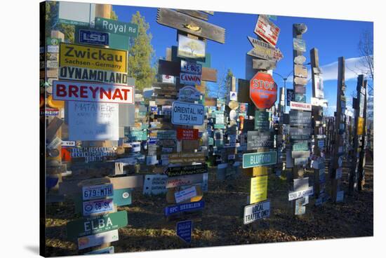 The Yukon's Watson Lake Sign Post Forest, Watson Lake, Canada-Richard Wright-Stretched Canvas