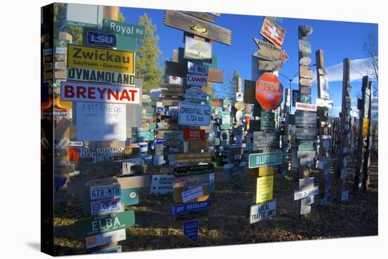 The Yukon's Watson Lake Sign Post Forest, Watson Lake, Canada-Richard Wright-Stretched Canvas