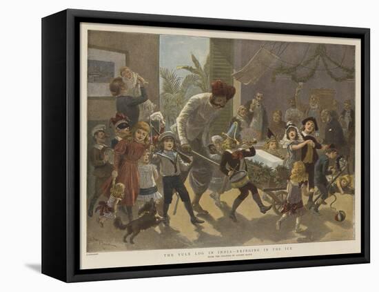 The Yule Log in India, Bringing in the Ice-Adrien Emmanuel Marie-Framed Stretched Canvas