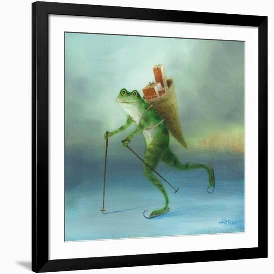 The Yuletide Frog-DD McInnes-Framed Art Print