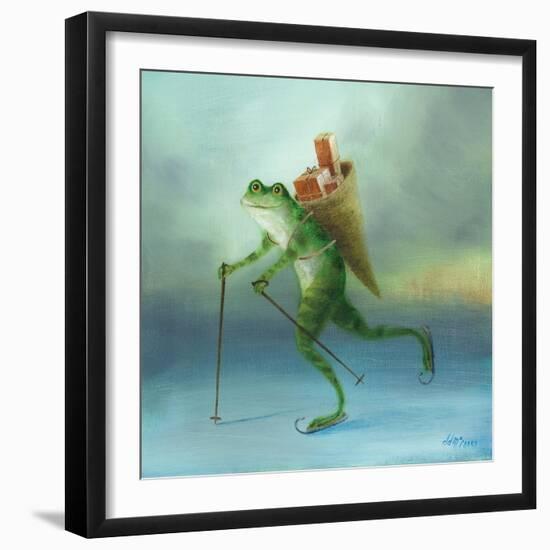 The Yuletide Frog-DD McInnes-Framed Art Print