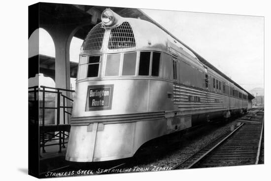 The Zepher - Stainless Steel Streamlined Train-Lantern Press-Stretched Canvas