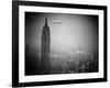 The Zeppelin Hindenburg Floats Past the Empire State Building-null-Framed Photographic Print