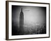 The Zeppelin Hindenburg Floats Past the Empire State Building-null-Framed Photographic Print