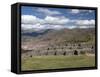 The Zig-Zag Fortress of Sacsayhuaman, with Cuzco in the Background, Cuzco, Peru, South America-Richard Maschmeyer-Framed Stretched Canvas