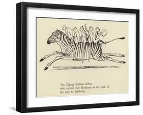 The Zigzag Zealous Zebra-Edward Lear-Framed Giclee Print