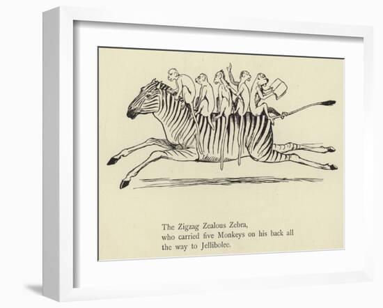 The Zigzag Zealous Zebra-Edward Lear-Framed Giclee Print