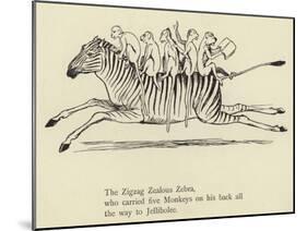 The Zigzag Zealous Zebra-Edward Lear-Mounted Giclee Print