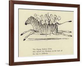 The Zigzag Zealous Zebra-Edward Lear-Framed Giclee Print