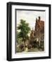 The Zuiderhavendijk, Enkhuizen in Summer, 1865 (Oil on Canvas)-Cornelius Springer-Framed Giclee Print