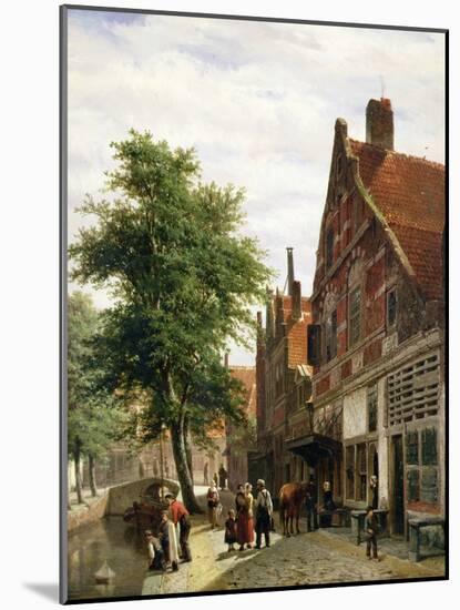 The Zuiderhavendijk, Enkhuizen in Summer, 1865 (Oil on Canvas)-Cornelius Springer-Mounted Giclee Print