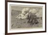 The Zulu War, Burning Grass-William Lionel Wyllie-Framed Giclee Print