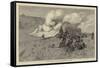 The Zulu War, Burning Grass-William Lionel Wyllie-Framed Stretched Canvas