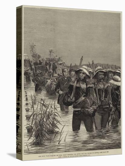 The Zulu War, Sailors of HMS Shah Crossing the River for the Relief of Ekowe-Richard Caton Woodville II-Stretched Canvas