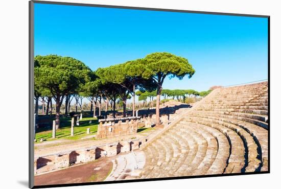 Theater, Ostia Antica archaeological site, Ostia, Rome province, Latium, Latium (Lazio), Italy-Nico Tondini-Mounted Photographic Print
