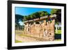 Theater, Ostia Antica archaeological site, Ostia, Rome province, Latium (Lazio), Italy, Europe-Nico Tondini-Framed Photographic Print