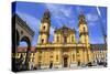 Theatiner Church on Odeonsplatz Square, Munich, Upper Bavaria, Bavaria, Germany, Europe-Hans-Peter Merten-Stretched Canvas