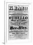 Theatre Bill Advertising Perfomances of Mr. Kean, 1818 (Printed Paper)-English-Framed Premium Giclee Print