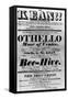 Theatre Bill Advertising Perfomances of Mr. Kean, 1818 (Printed Paper)-English-Framed Stretched Canvas