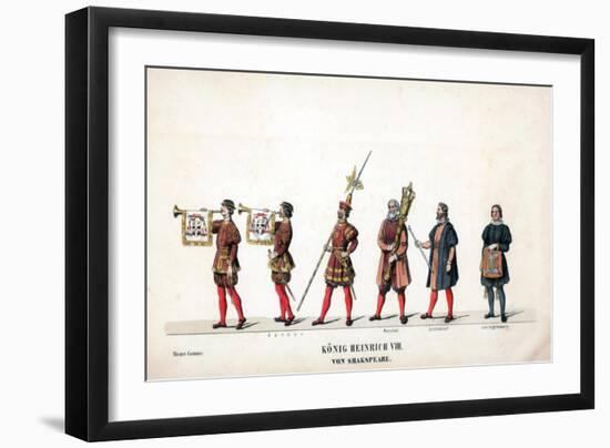 Theatre Costume Design for Shakespeare's Play, Henry VIII, 19th Century-null-Framed Giclee Print