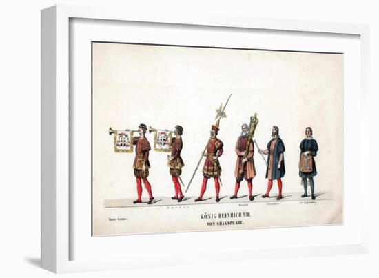 Theatre Costume Design for Shakespeare's Play, Henry VIII, 19th Century-null-Framed Giclee Print