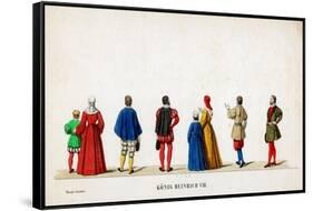 Theatre Costume Designs for Shakespeare's Play, Henry VIII, 19th Century-null-Framed Stretched Canvas