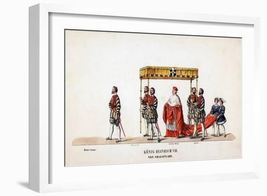 Theatre Costume Designs for Shakespeare's Play, Henry VIII, 19th Century-null-Framed Giclee Print