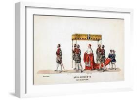 Theatre Costume Designs for Shakespeare's Play, Henry VIII, 19th Century-null-Framed Giclee Print