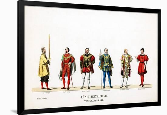 Theatre Costume Designs for Shakespeare's Play, Henry VIII, 19th Century-null-Framed Giclee Print