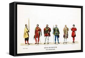 Theatre Costume Designs for Shakespeare's Play, Henry VIII, 19th Century-null-Framed Stretched Canvas