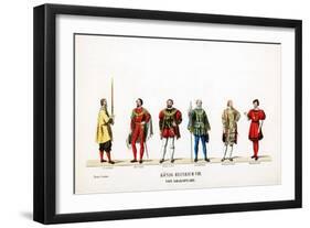 Theatre Costume Designs for Shakespeare's Play, Henry VIII, 19th Century-null-Framed Giclee Print