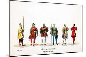 Theatre Costume Designs for Shakespeare's Play, Henry VIII, 19th Century-null-Mounted Giclee Print