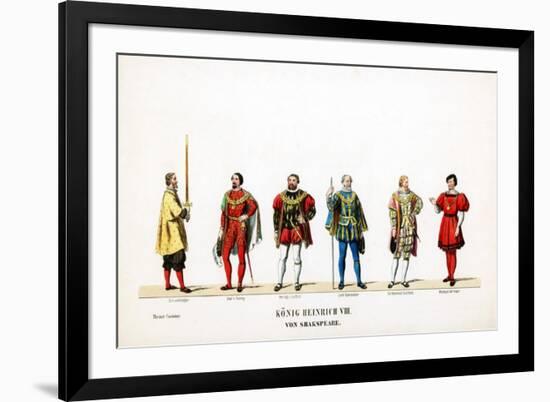 Theatre Costume Designs for Shakespeare's Play, Henry VIII, 19th Century-null-Framed Giclee Print