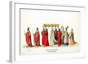 Theatre Costume Designs for Shakespeare's Play, Henry VIII, 19th Century-null-Framed Giclee Print