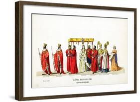 Theatre Costume Designs for Shakespeare's Play, Henry VIII, 19th Century-null-Framed Giclee Print