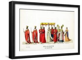 Theatre Costume Designs for Shakespeare's Play, Henry VIII, 19th Century-null-Framed Giclee Print