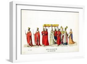 Theatre Costume Designs for Shakespeare's Play, Henry VIII, 19th Century-null-Framed Giclee Print