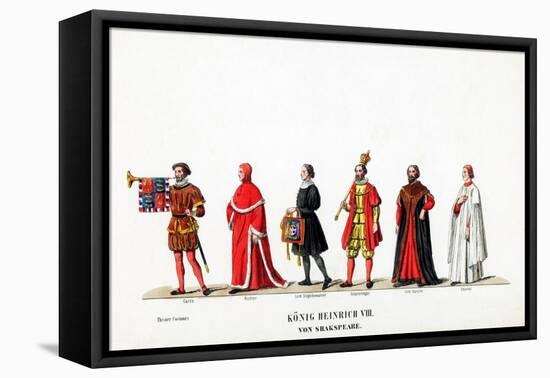 Theatre Costume Designs for Shakespeare's Play, Henry VIII, 19th Century-null-Framed Stretched Canvas