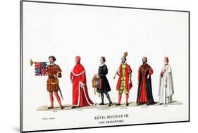 Theatre Costume Designs for Shakespeare's Play, Henry VIII, 19th Century-null-Mounted Giclee Print